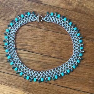 Handmade woven beaded necklace